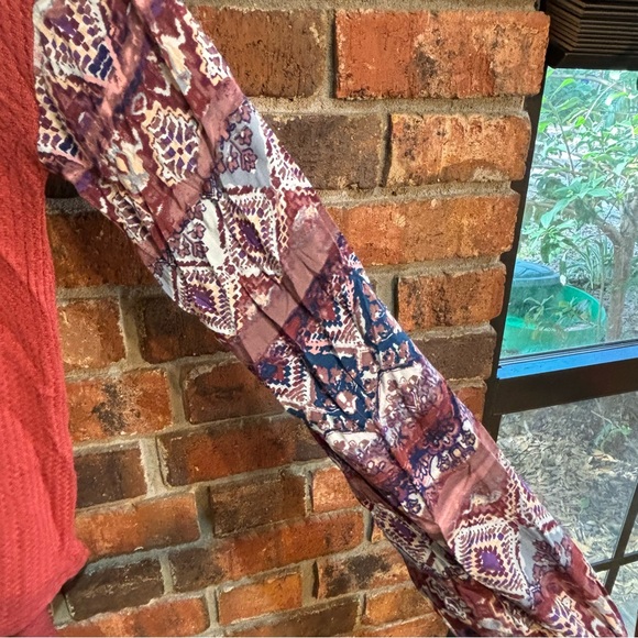 Cupio womens waffle knit mixed media sleeve top orange large - Picture 2 of 4